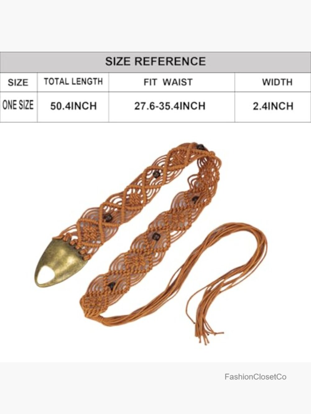 Woven Rope Braid Waist Belt with Alloy Buckle - Picture 2 of 7